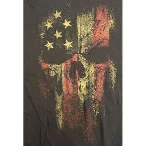 Grunt Style Skull American Flag This We'll Defend Men's Black‎ T-Shirt Size XXL